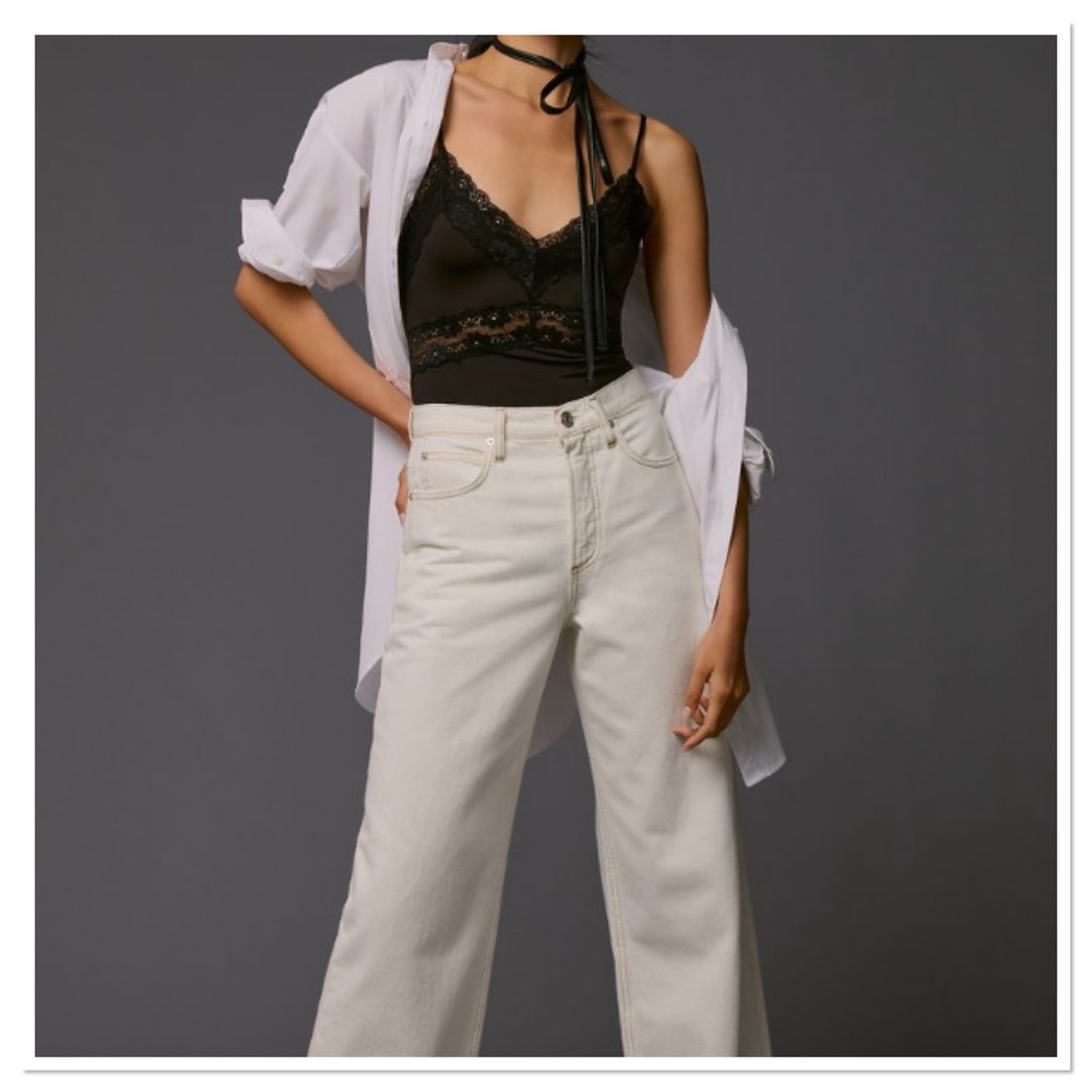 Maeve by Anthropologie English Factory Lace-Trimmed Bodysuit NWT